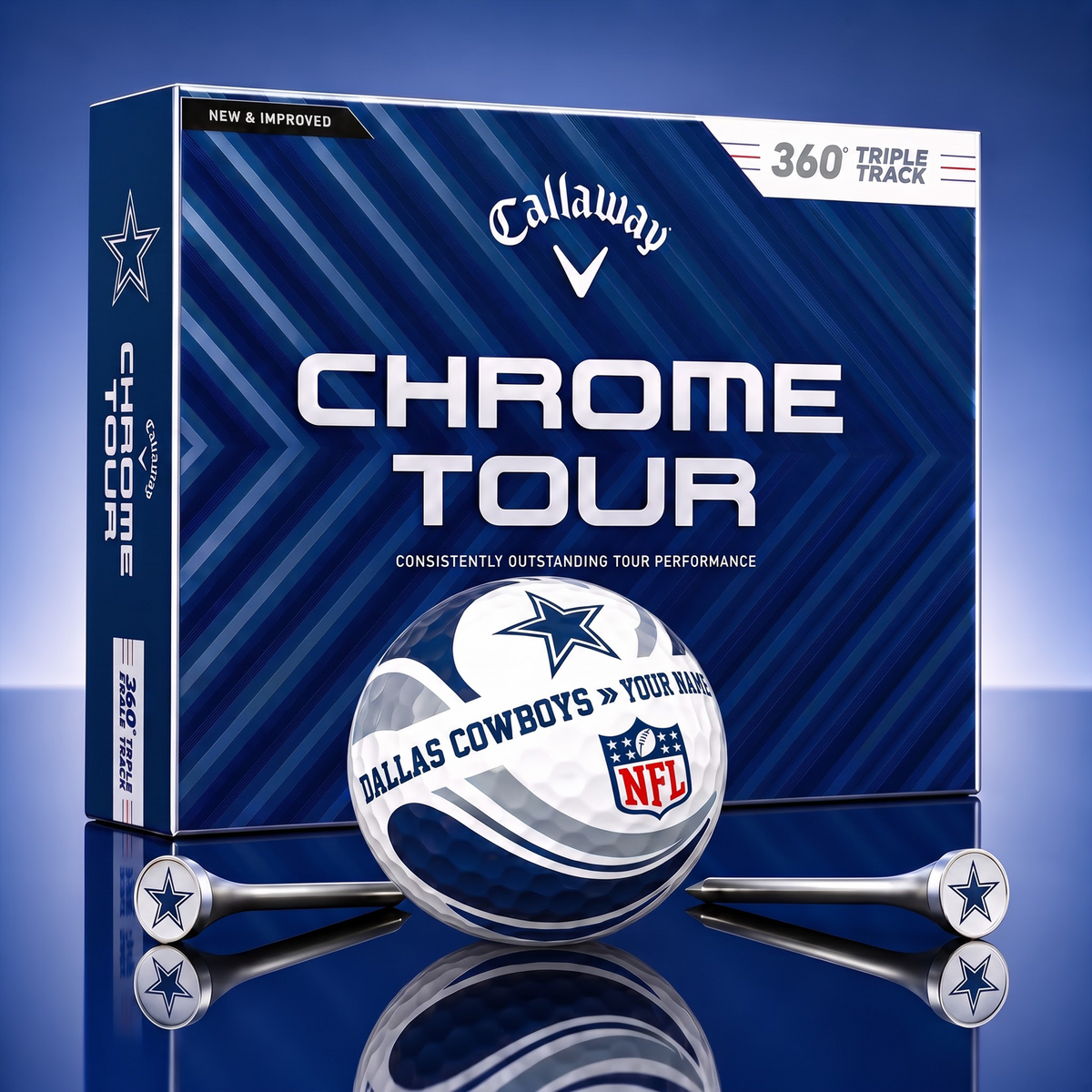 PREMIUM NFL X DC EXCLUSIVE TOURNAMENT PERSONALIZED GOLF BALL V30 COLLECTION