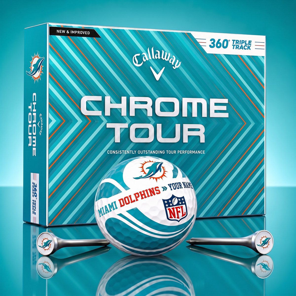 PREMIUM NFL X MD EXCLUSIVE TOURNAMENT PERSONALIZED GOLF BALL V30 COLLECTION