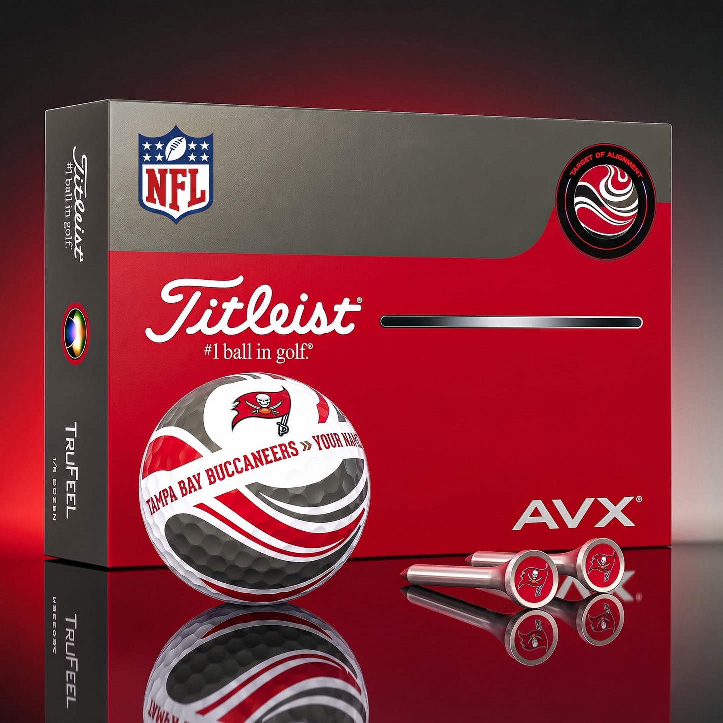 PREMIUM NFL X TBB EXCLUSIVE TOURNAMENT PERSONALIZED GOLF BALL V6 COLLECTION