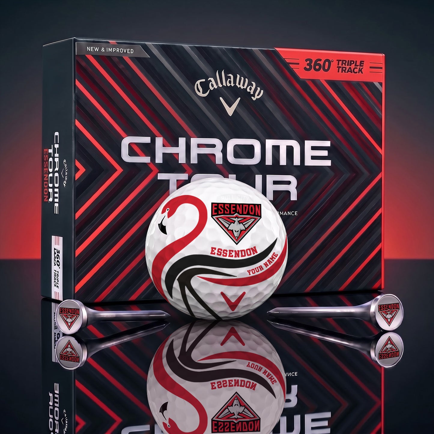 SIGNATURE AFL X ESS LUXURY FLAMINGO PERSONALIZED GOLF BALL TOURNAMENT LIMITED EDITION