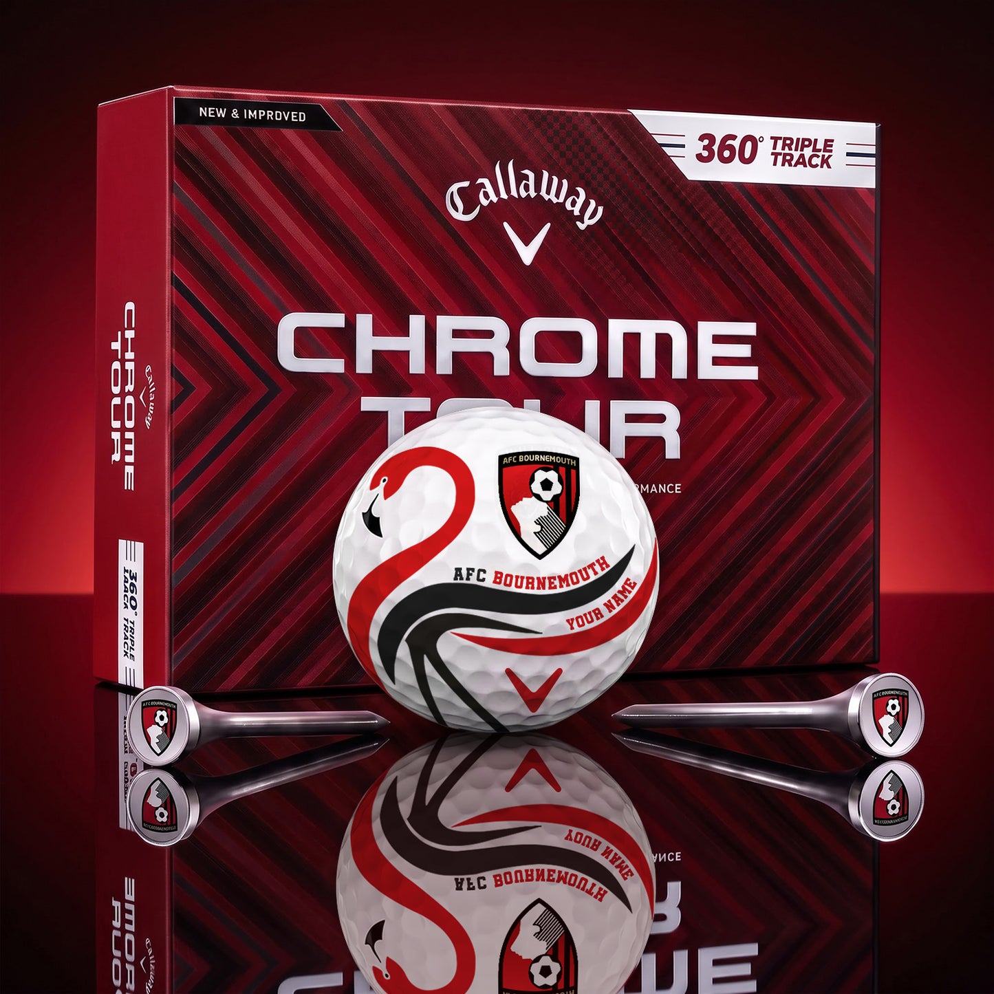 SIGNATURE EPL X BOU LUXURY FLAMINGO PERSONALIZED GOLF BALL TOURNAMENT LIMITED EDITION