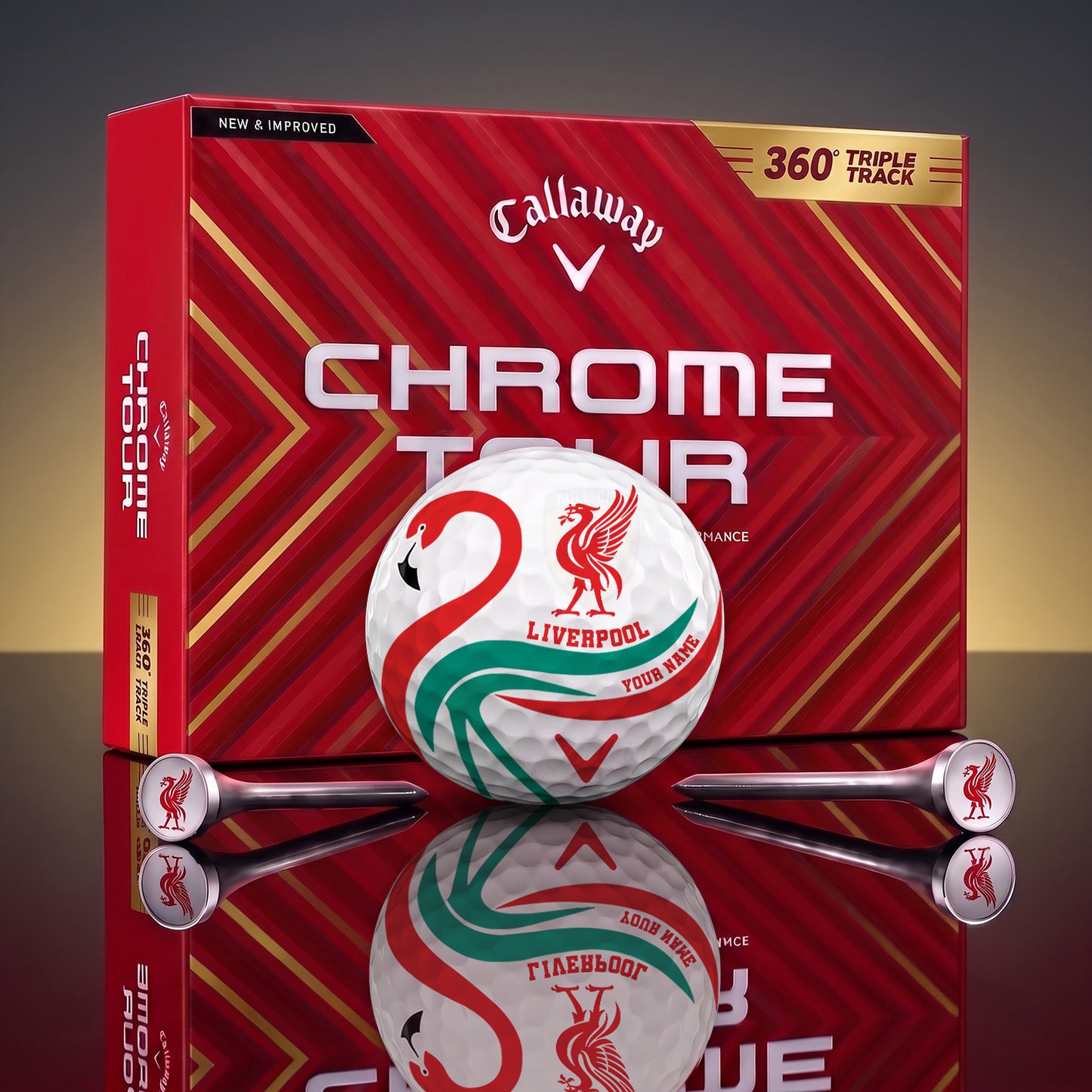 SIGNATURE EPL X LIV LUXURY FLAMINGO PERSONALIZED GOLF BALL TOURNAMENT LIMITED EDITION