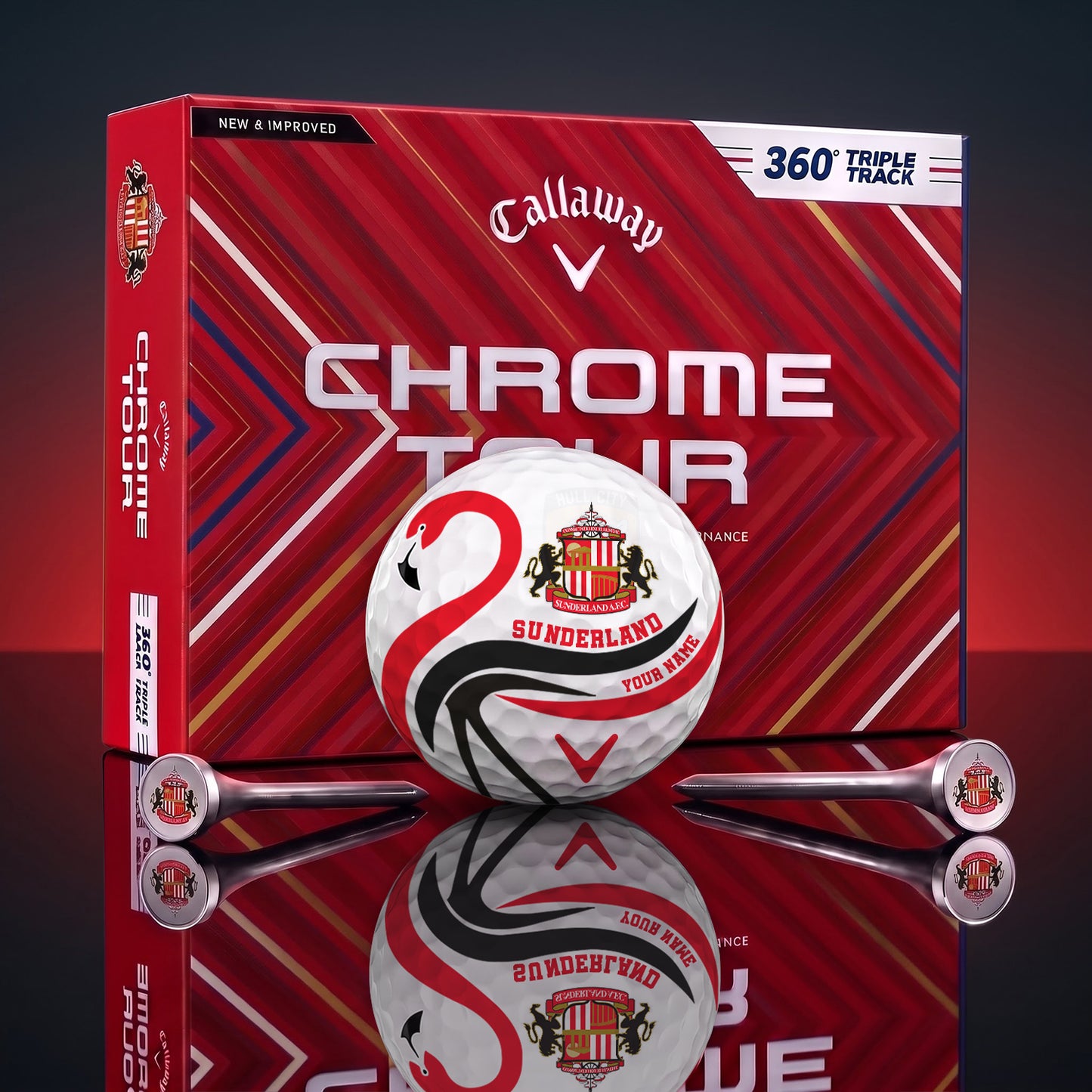 SIGNATURE EPL X SUN LUXURY FLAMINGO PERSONALIZED GOLF BALL TOURNAMENT LIMITED EDITION