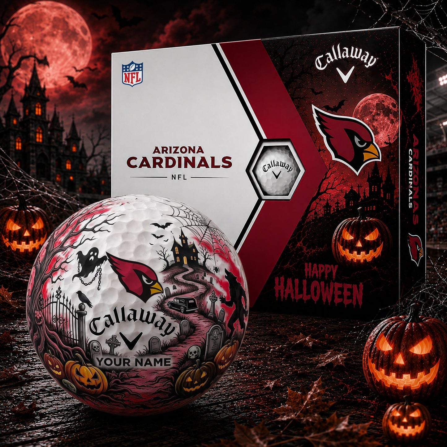 SIGNATURE NFL X ARI PERSONALIZED HALLOWEEN HAUNTED GOLF BALL – LIMITED EDITION