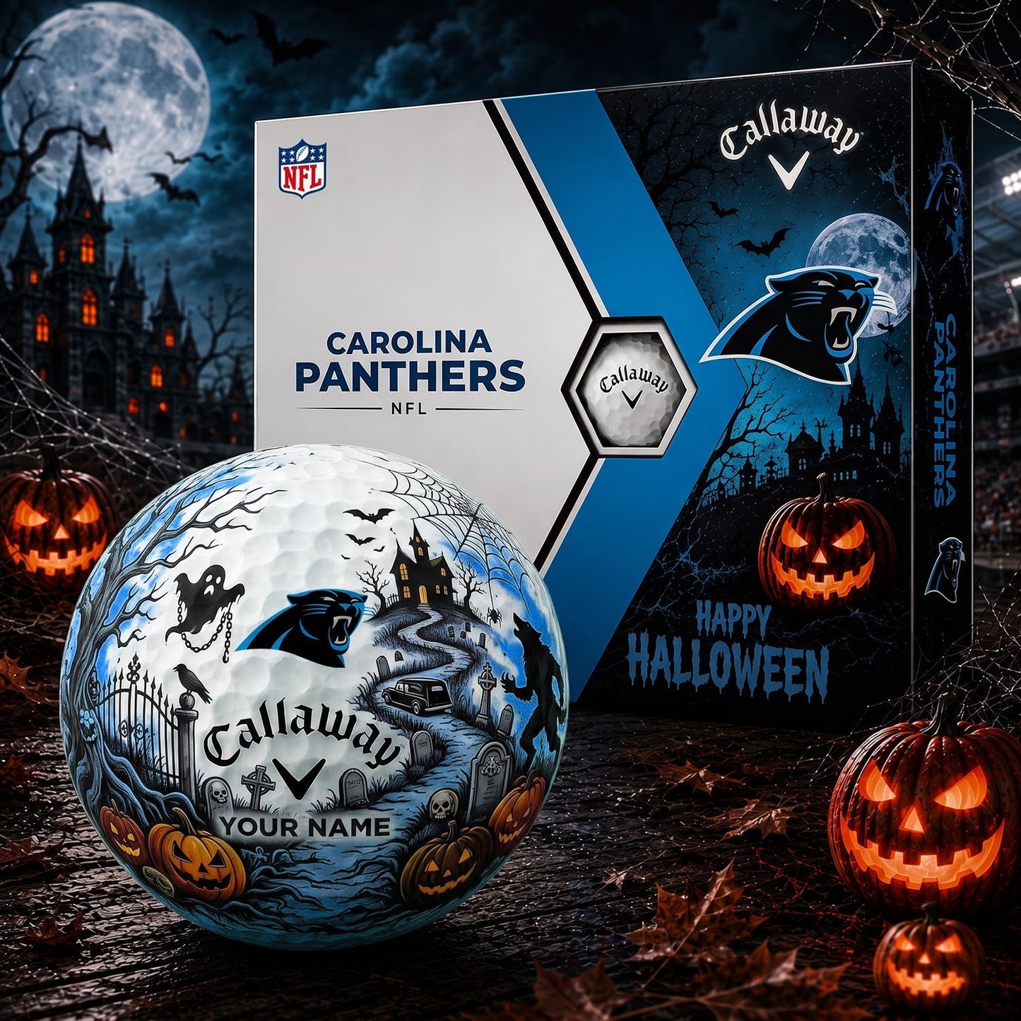 SIGNATURE NFL X CAR PERSONALIZED HALLOWEEN HAUNTED GOLF BALL – LIMITED EDITION
