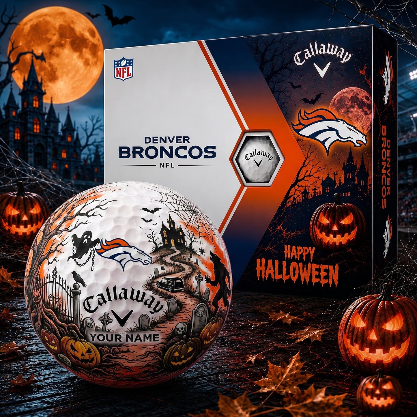SIGNATURE NFL X DEN PERSONALIZED HALLOWEEN HAUNTED GOLF BALL – LIMITED EDITION