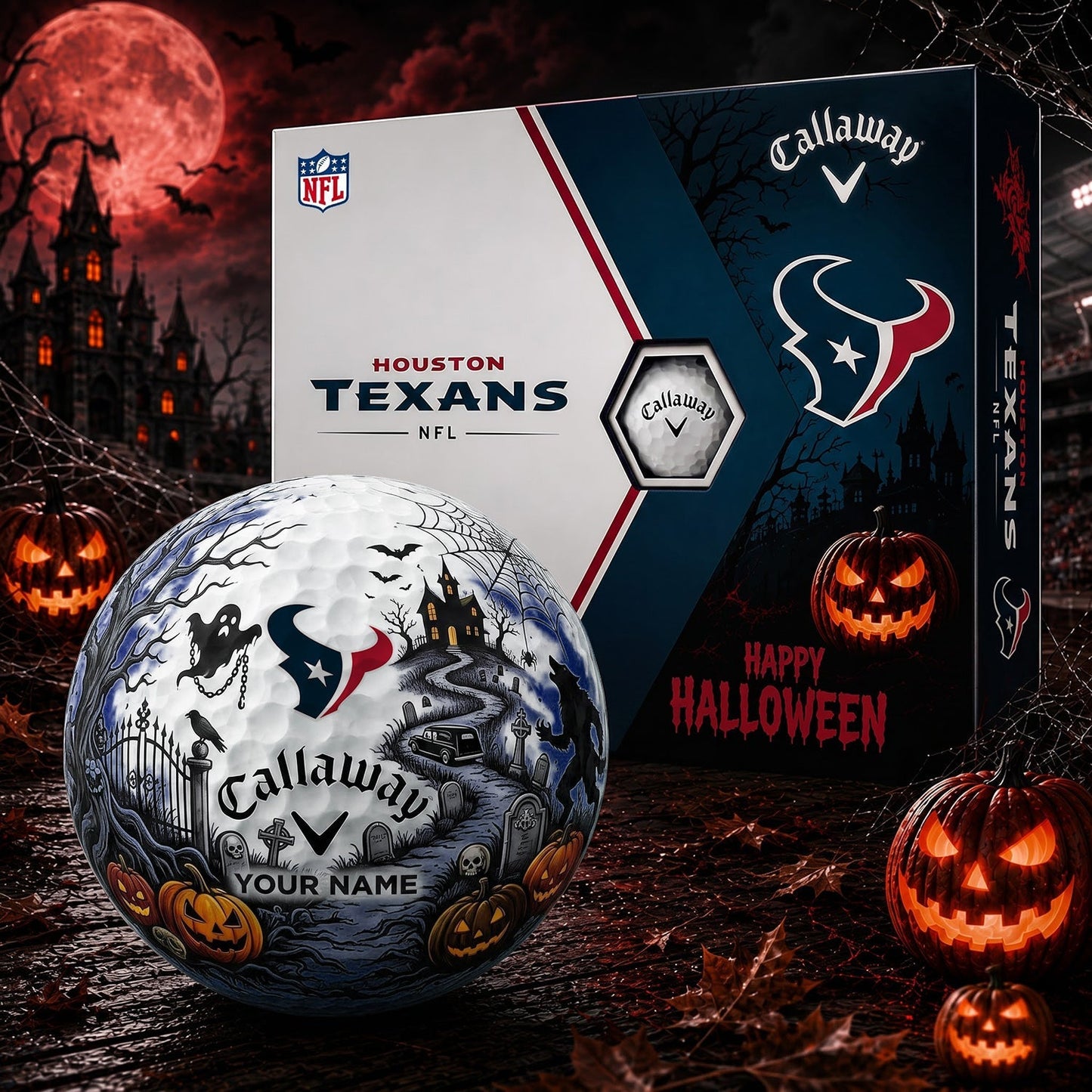 SIGNATURE NFL X HOU PERSONALIZED HALLOWEEN HAUNTED GOLF BALL – LIMITED EDITION
