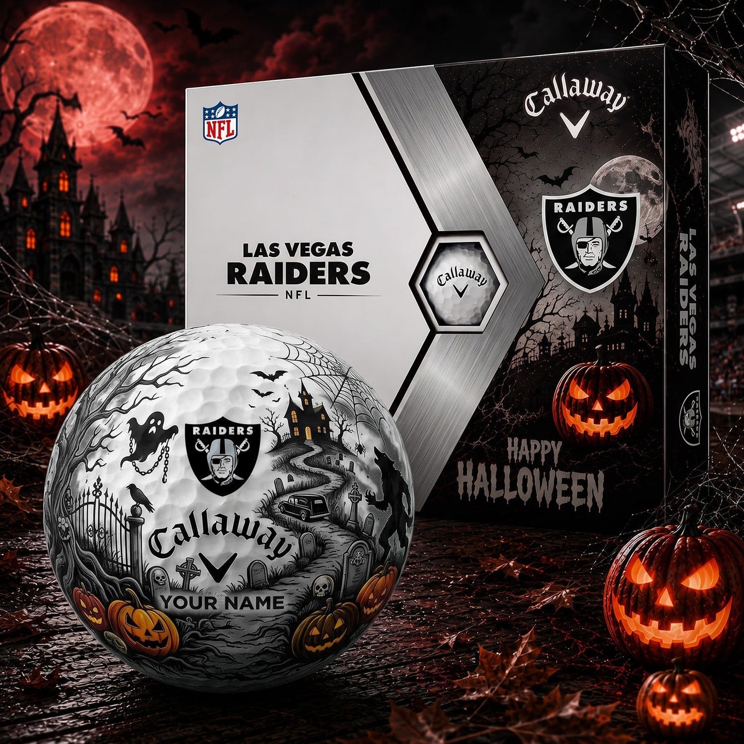 SIGNATURE NFL X LV PERSONALIZED HALLOWEEN HAUNTED GOLF BALL – LIMITED EDITION