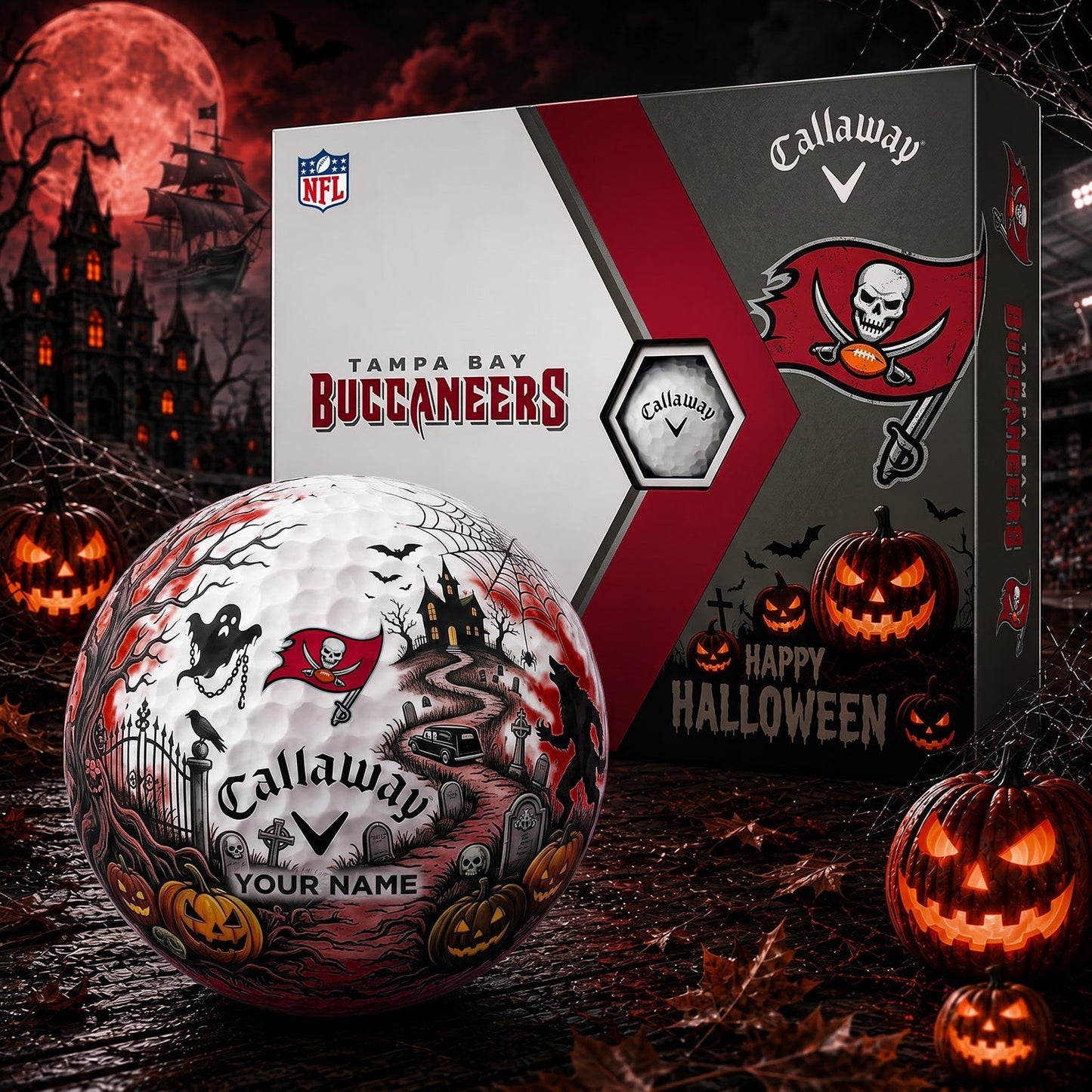 SIGNATURE NFL X TB PERSONALIZED HALLOWEEN HAUNTED GOLF BALL – LIMITED EDITION