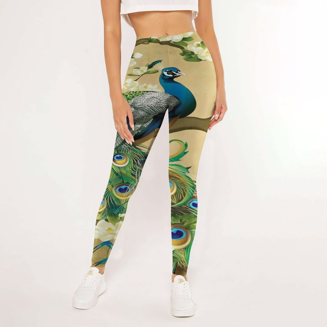 Peacock Leggings | Yoga Pants For Women | Spanx Leggings | Leggings For Women