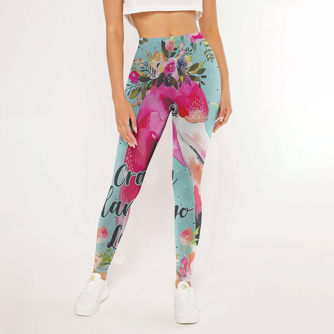 Flamingo Flower Leggings | Yoga Pants For Women | Spanx Leggings | Leggings For Women
