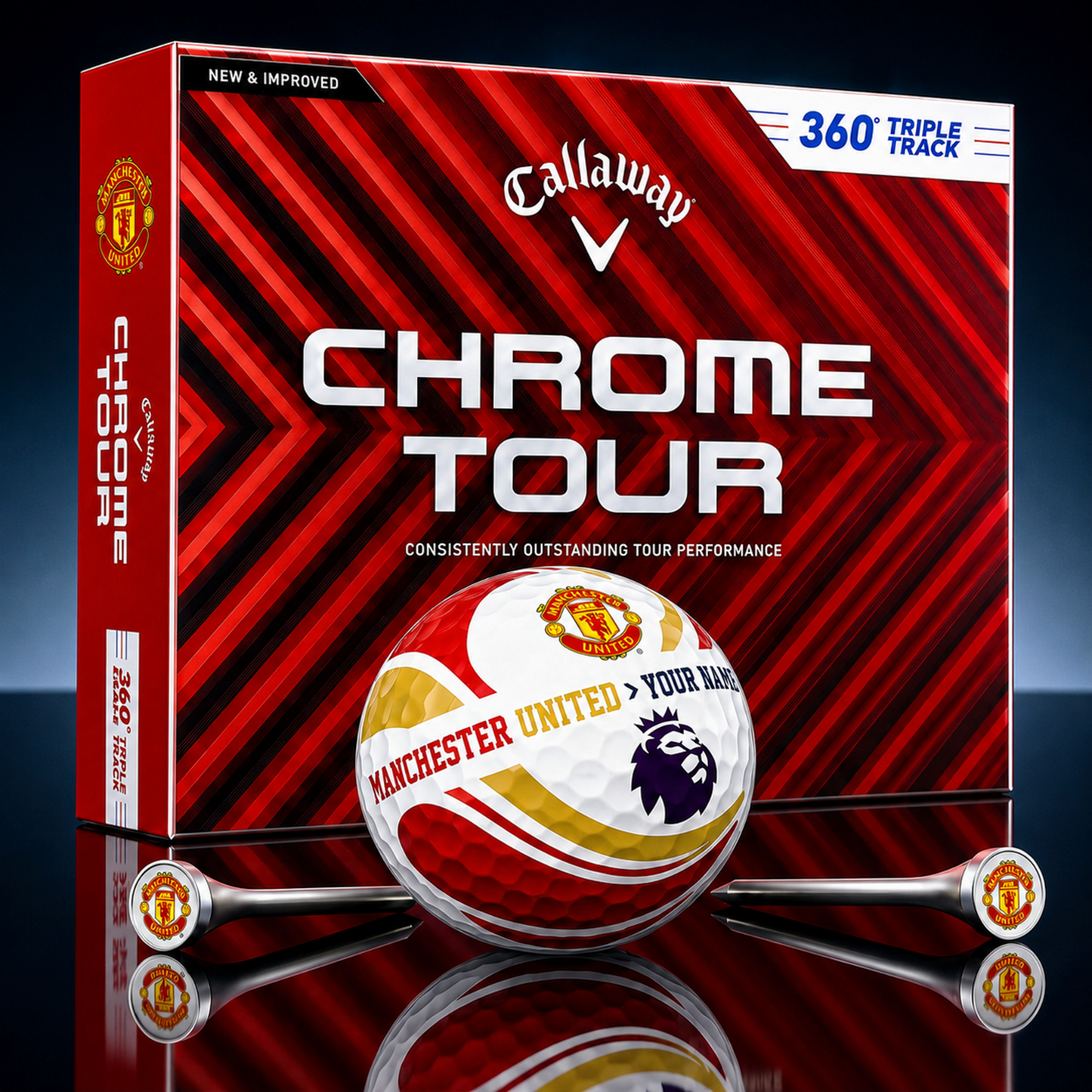 PREMIUM EPL X MU EXCLUSIVE  TOURNAMENT  PERSONALIZED GOLF BALL V30 COLLECTION