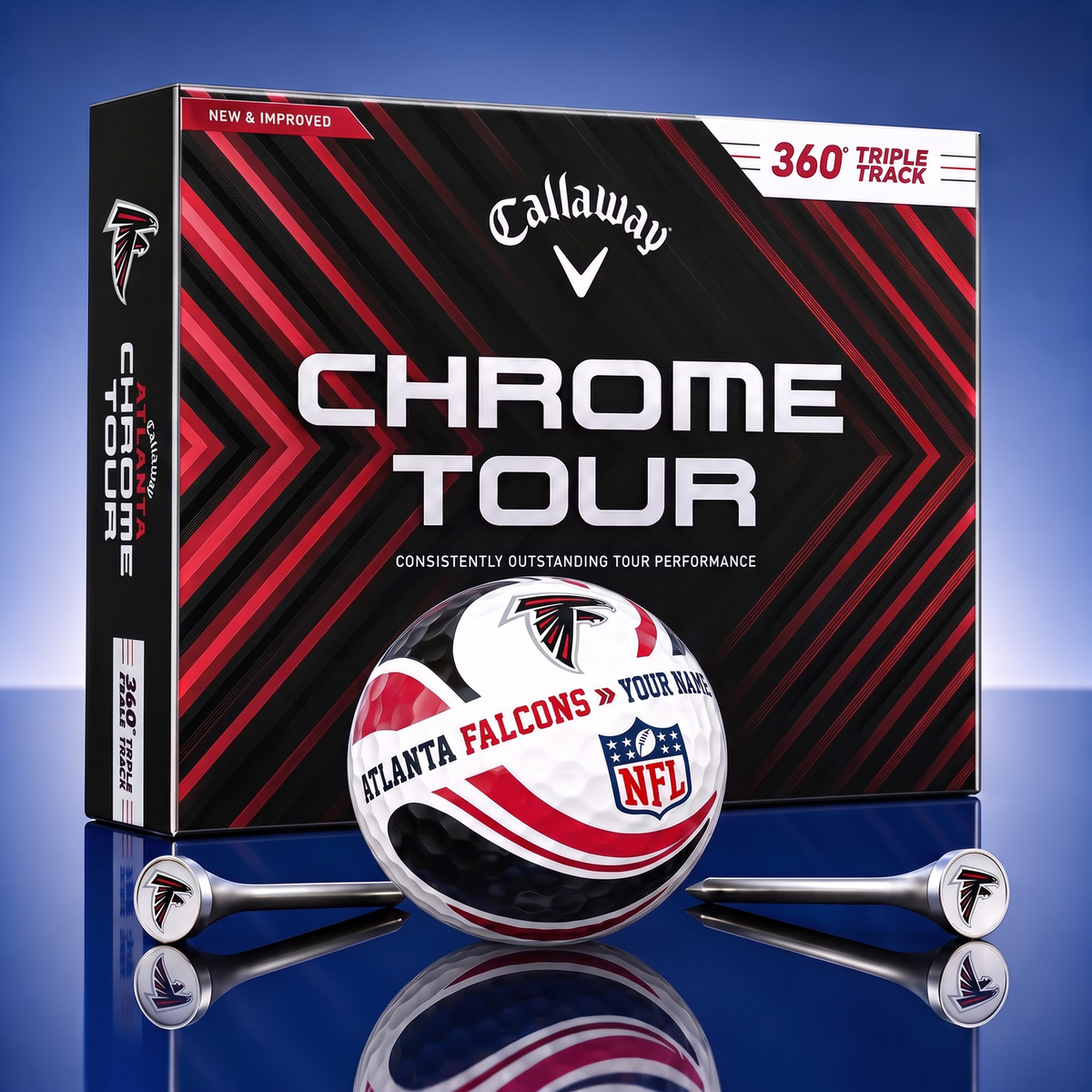 PREMIUM NFL X AF EXCLUSIVE  TOURNAMENT  PERSONALIZED GOLF BALL V30 COLLECTION