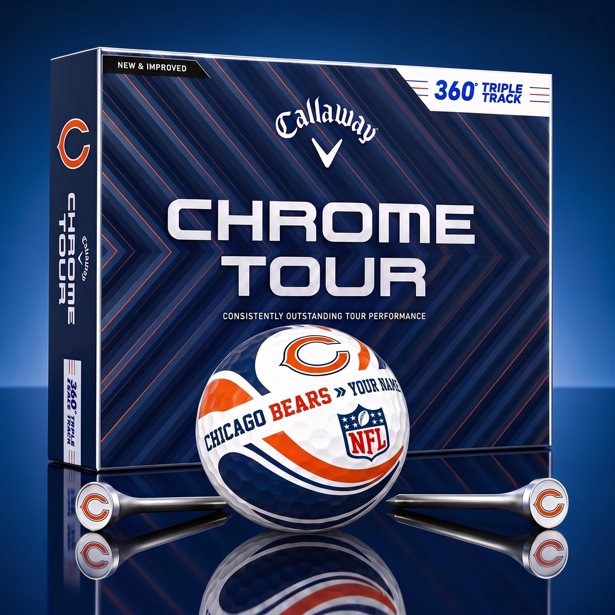PREMIUM NFL X CB EXCLUSIVE  TOURNAMENT  PERSONALIZED GOLF BALL V30 COLLECTION