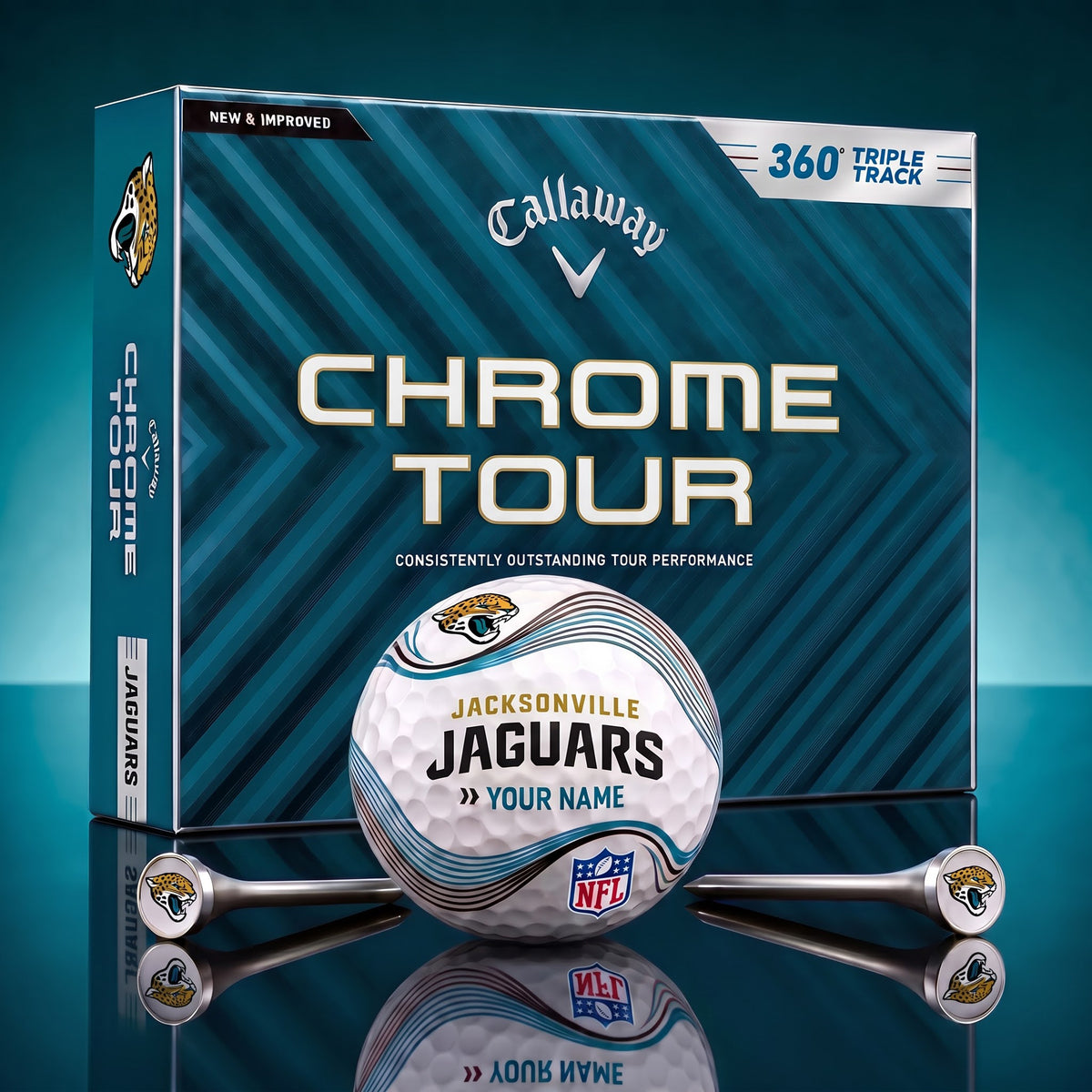 PREMIUM NFL X JAC DELUX PERSONALIZED GOLF BALL FOR TOURNAMENT V33 LIMITED EDITION
