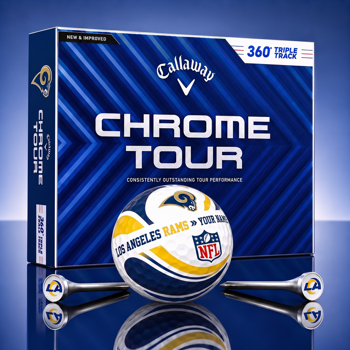 PREMIUM NFL X LAR EXCLUSIVE  TOURNAMENT  PERSONALIZED GOLF BALL V30 COLLECTION