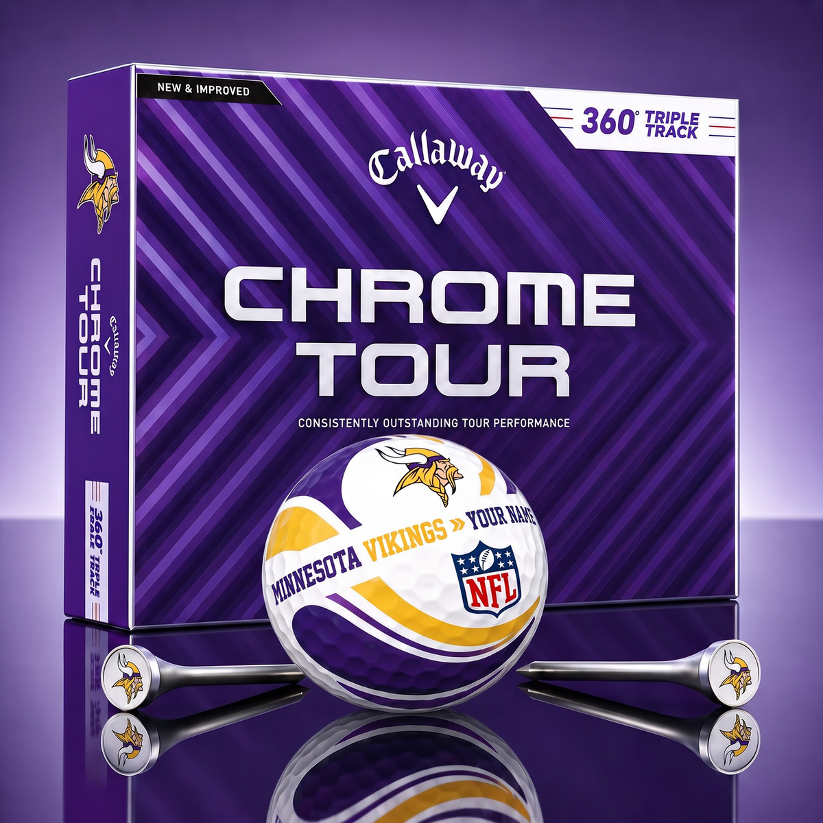 PREMIUM NFL X MV EXCLUSIVE  TOURNAMENT  PERSONALIZED GOLF BALL V30 COLLECTION