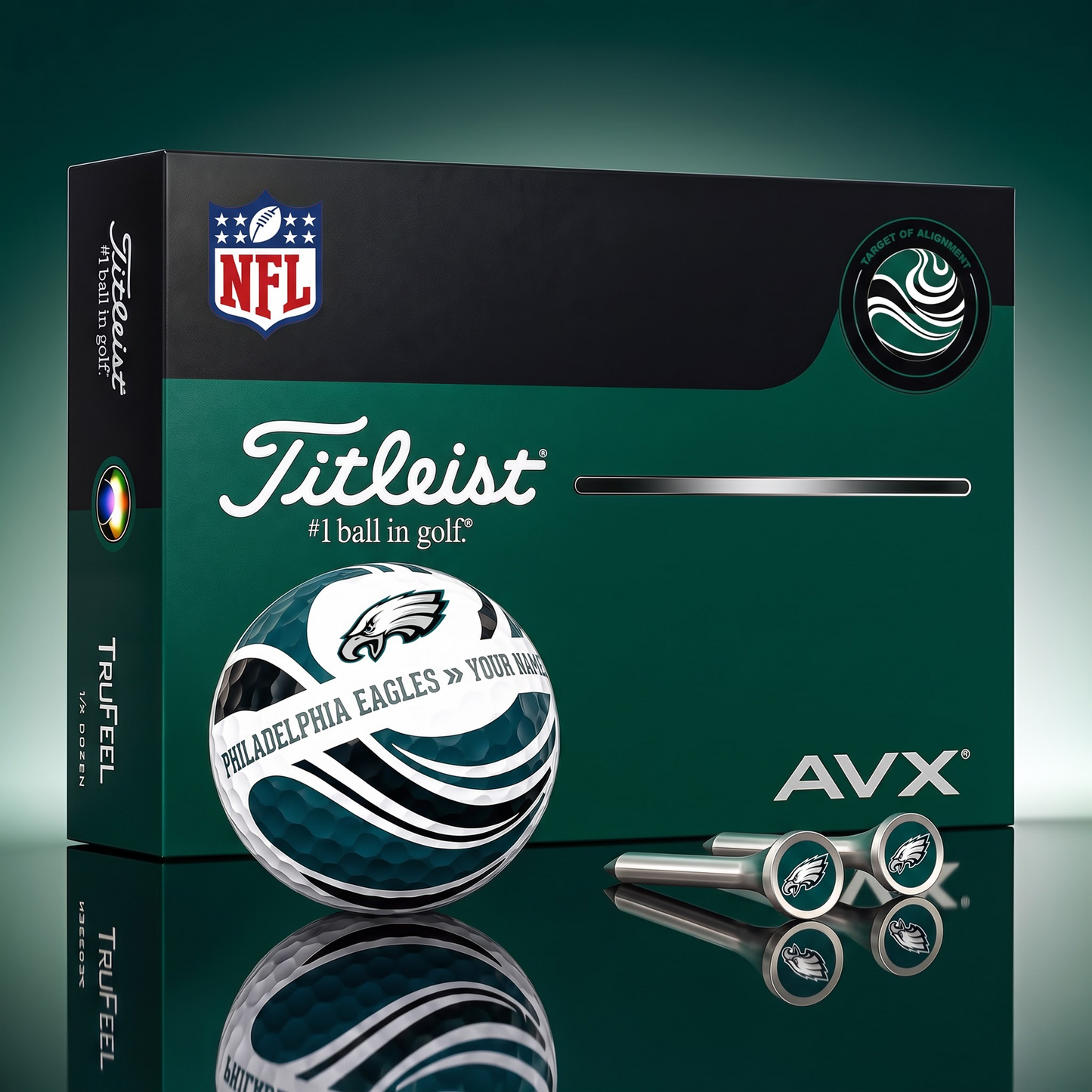 PREMIUM NFL X PE EXCLUSIVE  TOURNAMENT  PERSONALIZED GOLF BALL V6 COLLECTION