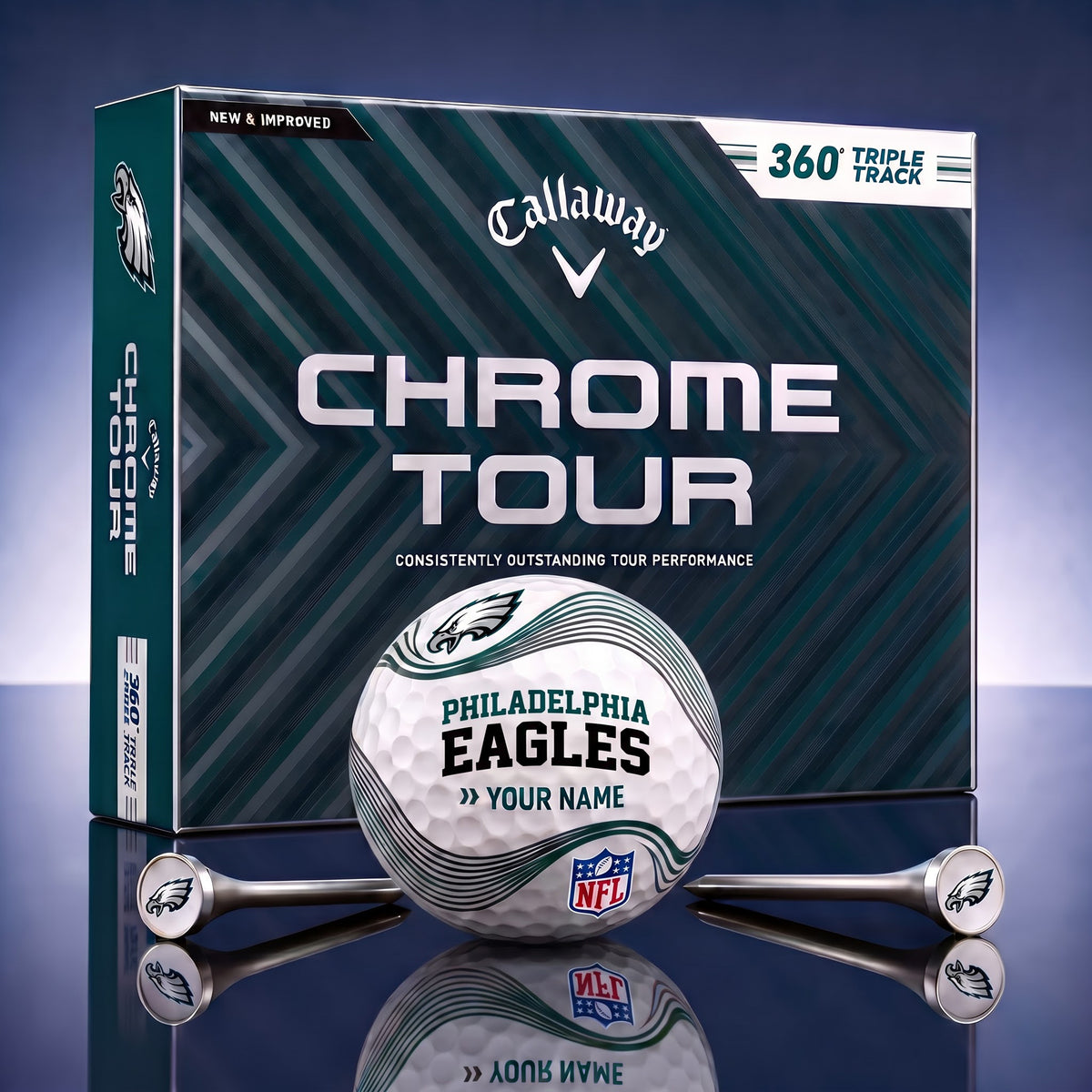 PREMIUM NFL X PHI DELUX PERSONALIZED GOLF BALL FOR TOURNAMENT V33 LIMITED EDITION