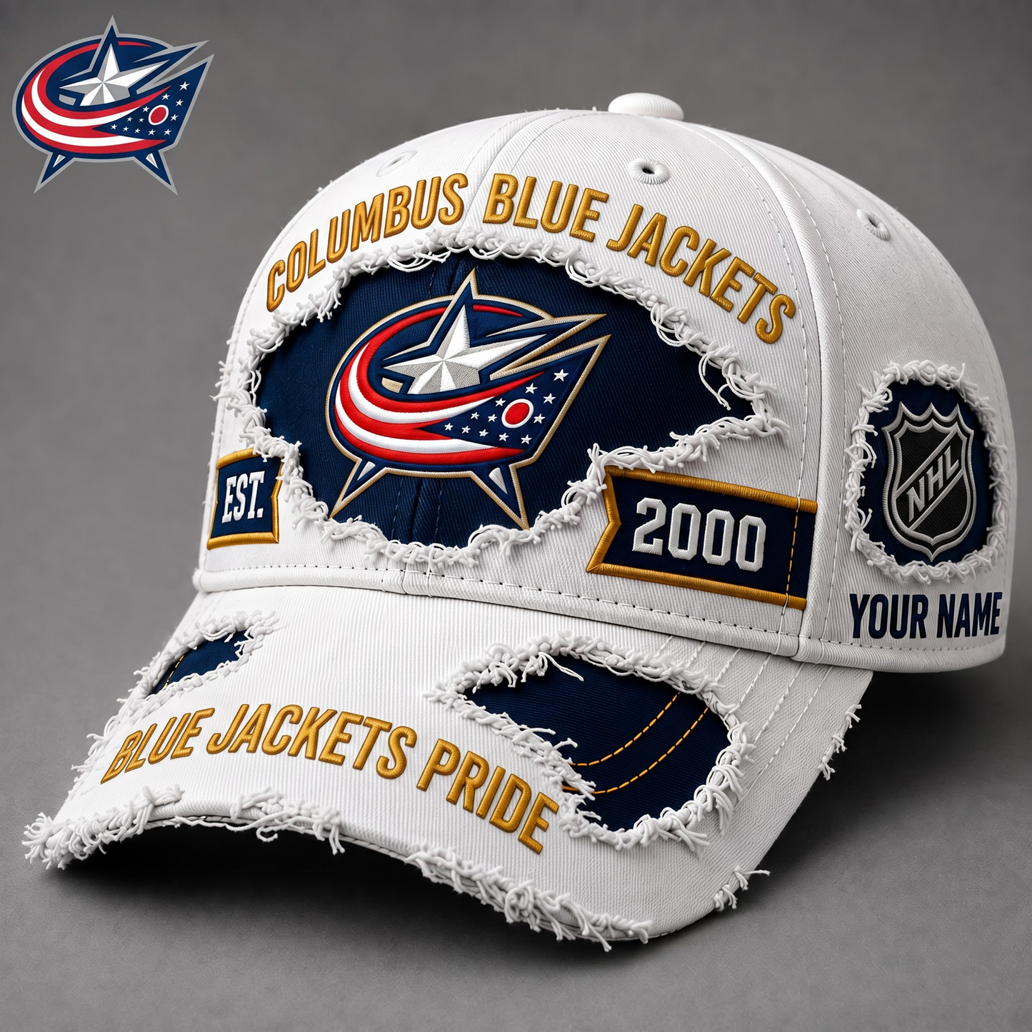 PREMIUM NHL X CBJ EXCLUSIVE PERSONALIZED CAP FOR GAME DAY