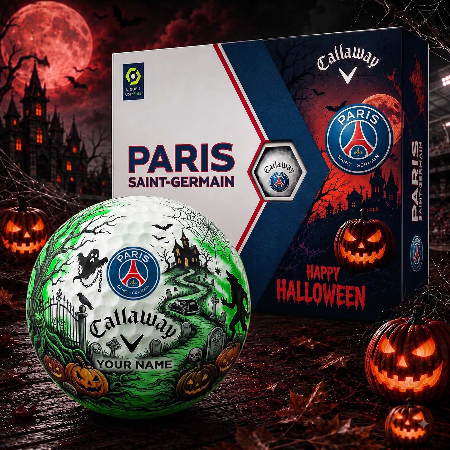 SIGANATURE PSG X PRIS EXCLUSIVE SPOOKY NIGHT PERSONALIZED GOLF BALL COLLECTION NDT NHM 310326
