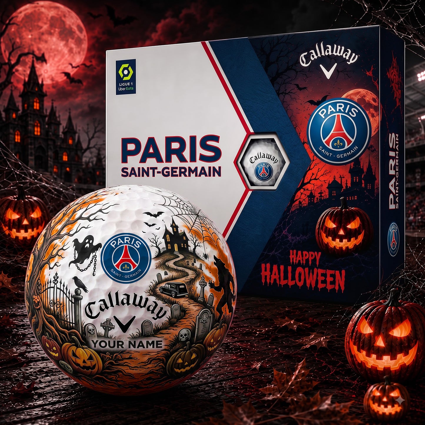 SIGANATURE PSG X PRIS EXCLUSIVE SPOOKY NIGHT PERSONALIZED GOLF BALL COLLECTION NDT NHM 310326
