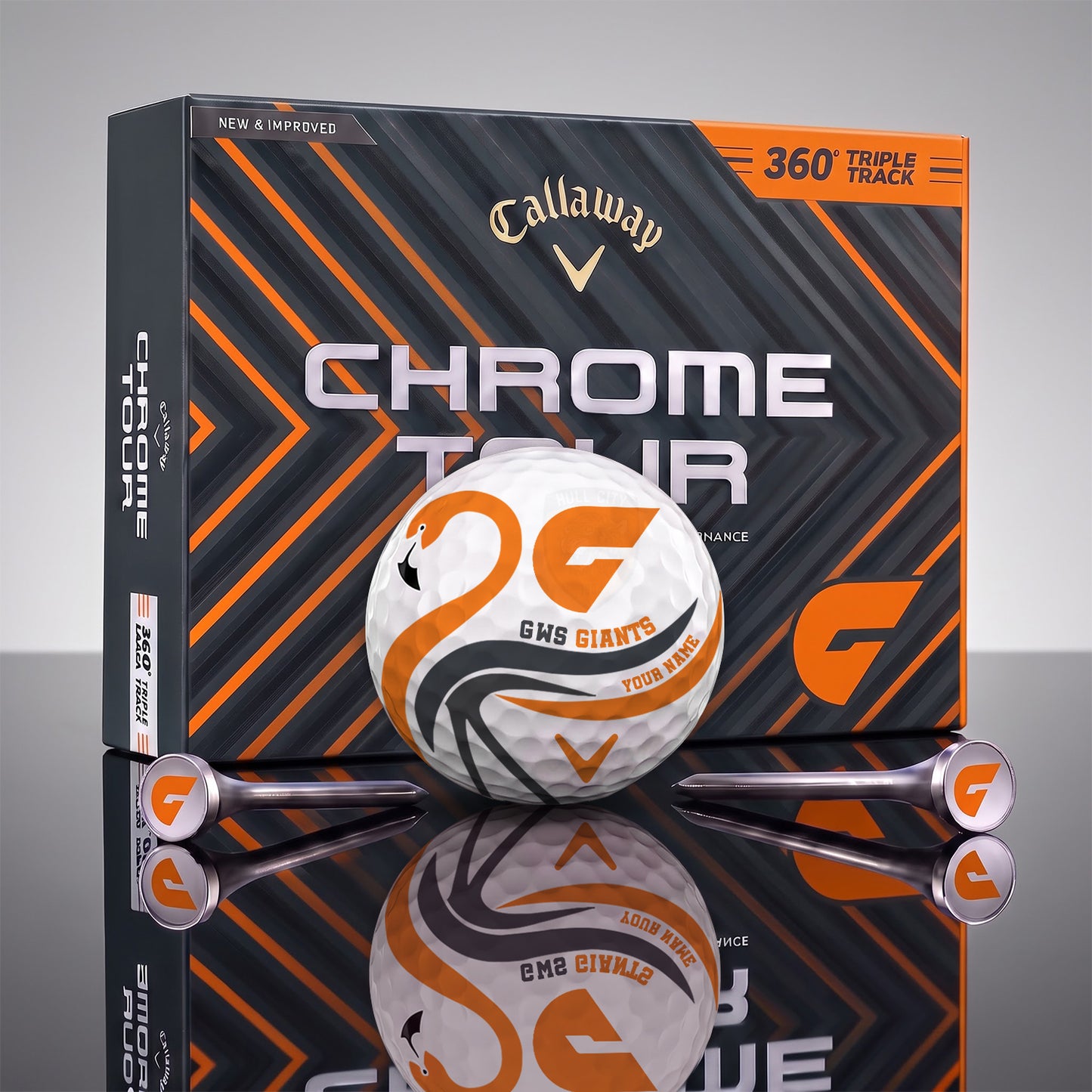 SIGNATURE AFL X GWS LUXURY FLAMINGO PERSONALIZED GOLF BALL TOURNAMENT LIMITED EDITION