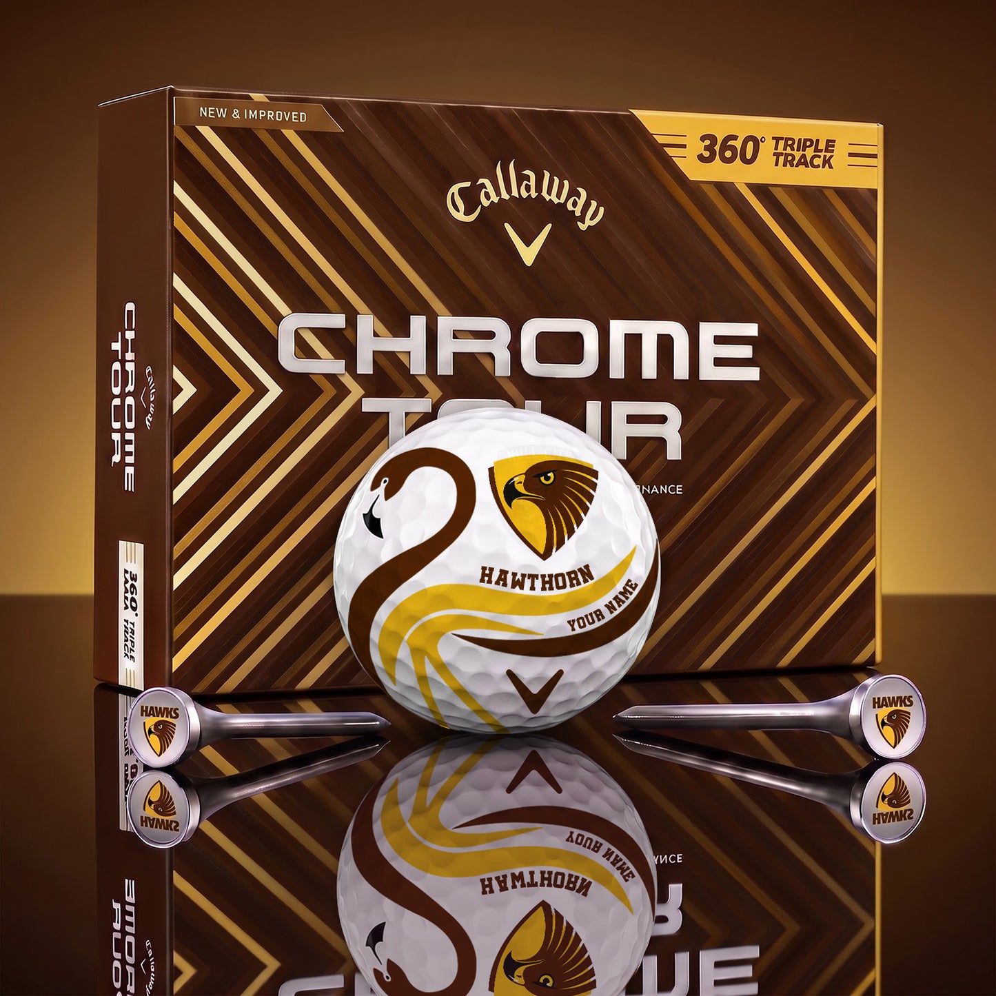 SIGNATURE AFL X HAW LUXURY FLAMINGO PERSONALIZED GOLF BALL TOURNAMENT LIMITED EDITION
