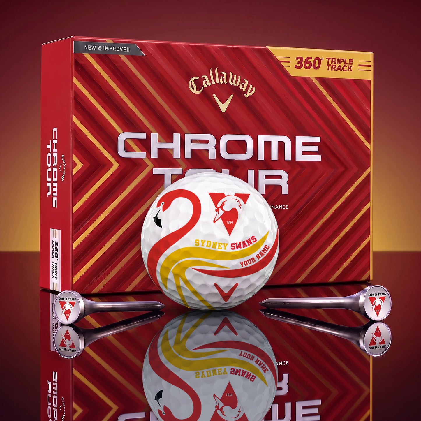 SIGNATURE AFL X SS LUXURY FLAMINGO PERSONALIZED GOLF BALL TOURNAMENT LIMITED EDITION