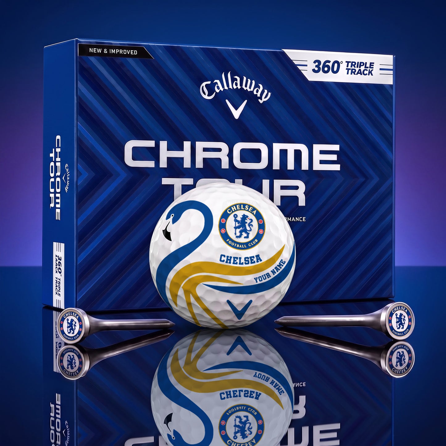 SIGNATURE EPL X CHE LUXURY FLAMINGO PERSONALIZED GOLF BALL TOURNAMENT LIMITED EDITION