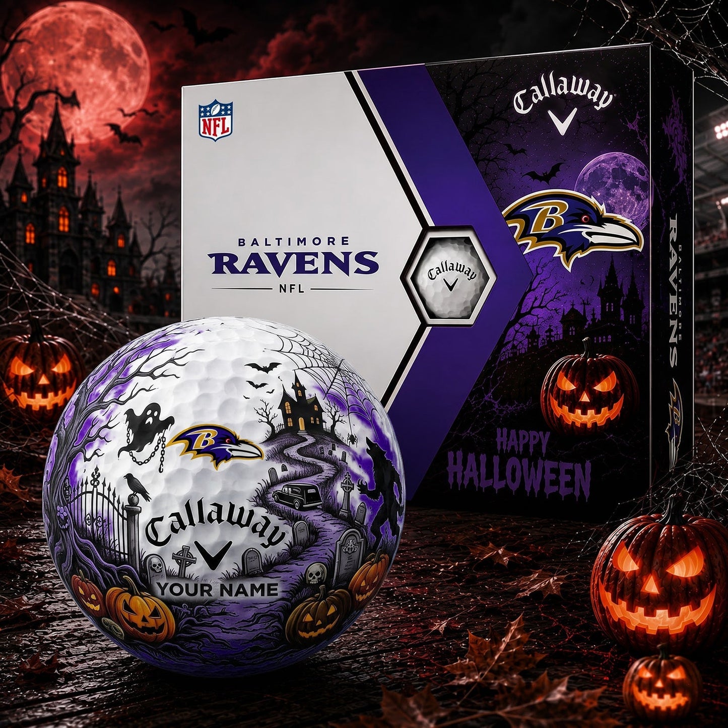 SIGNATURE NFL X BAL PERSONALIZED HALLOWEEN HAUNTED GOLF BALL – LIMITED EDITION