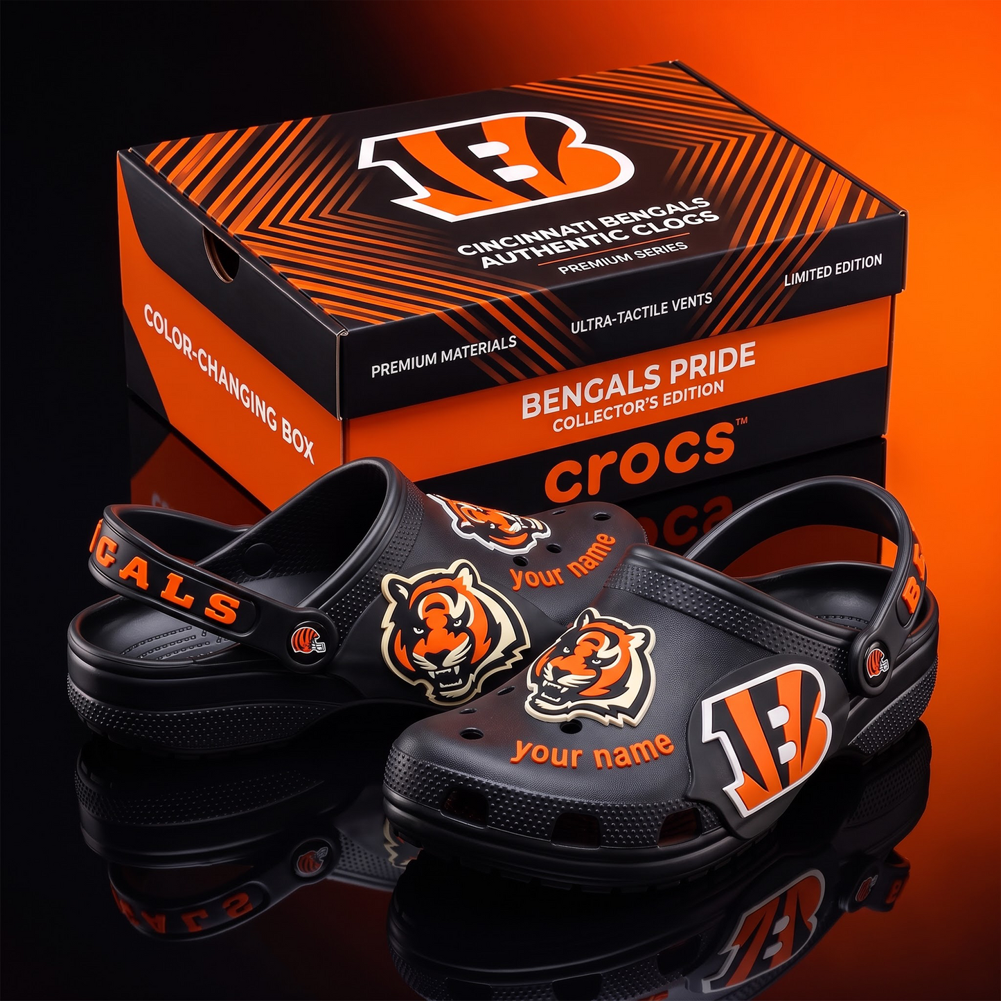 SIGNATURE NFL X CIN EXCLUSIVE PERSONALIZED CROCS CLASSIC CLOG LIMITED EDITION