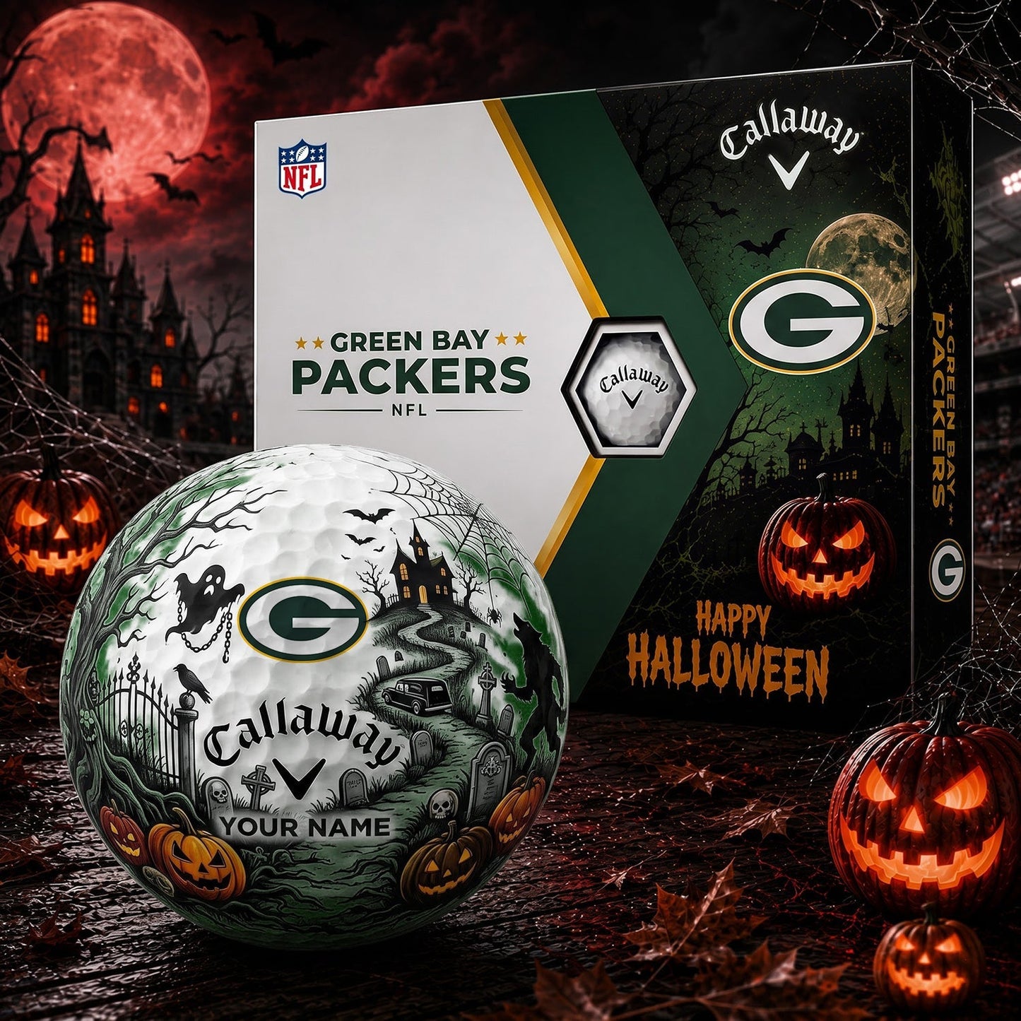 SIGNATURE NFL X GB PERSONALIZED HALLOWEEN HAUNTED GOLF BALL – LIMITED EDITION