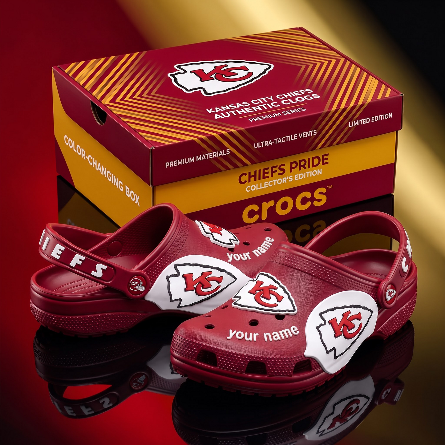 SIGNATURE NFL X KC EXCLUSIVE PERSONALIZED CROCS CLASSIC CLOG LIMITED EDITION