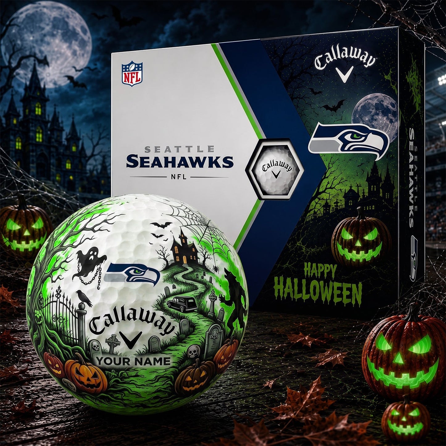 SIGNATURE NFL X SEA PERSONALIZED HALLOWEEN HAUNTED GOLF BALL – LIMITED EDITION