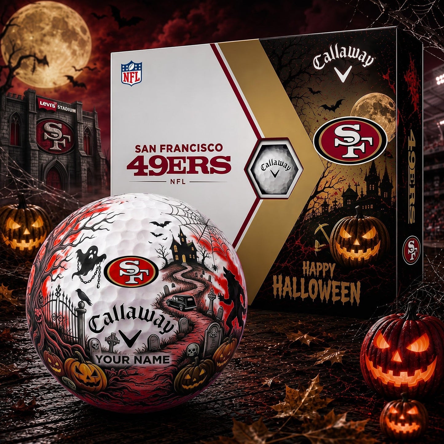 SIGNATURE NFL X SF PERSONALIZED HALLOWEEN HAUNTED GOLF BALL – LIMITED EDITION
