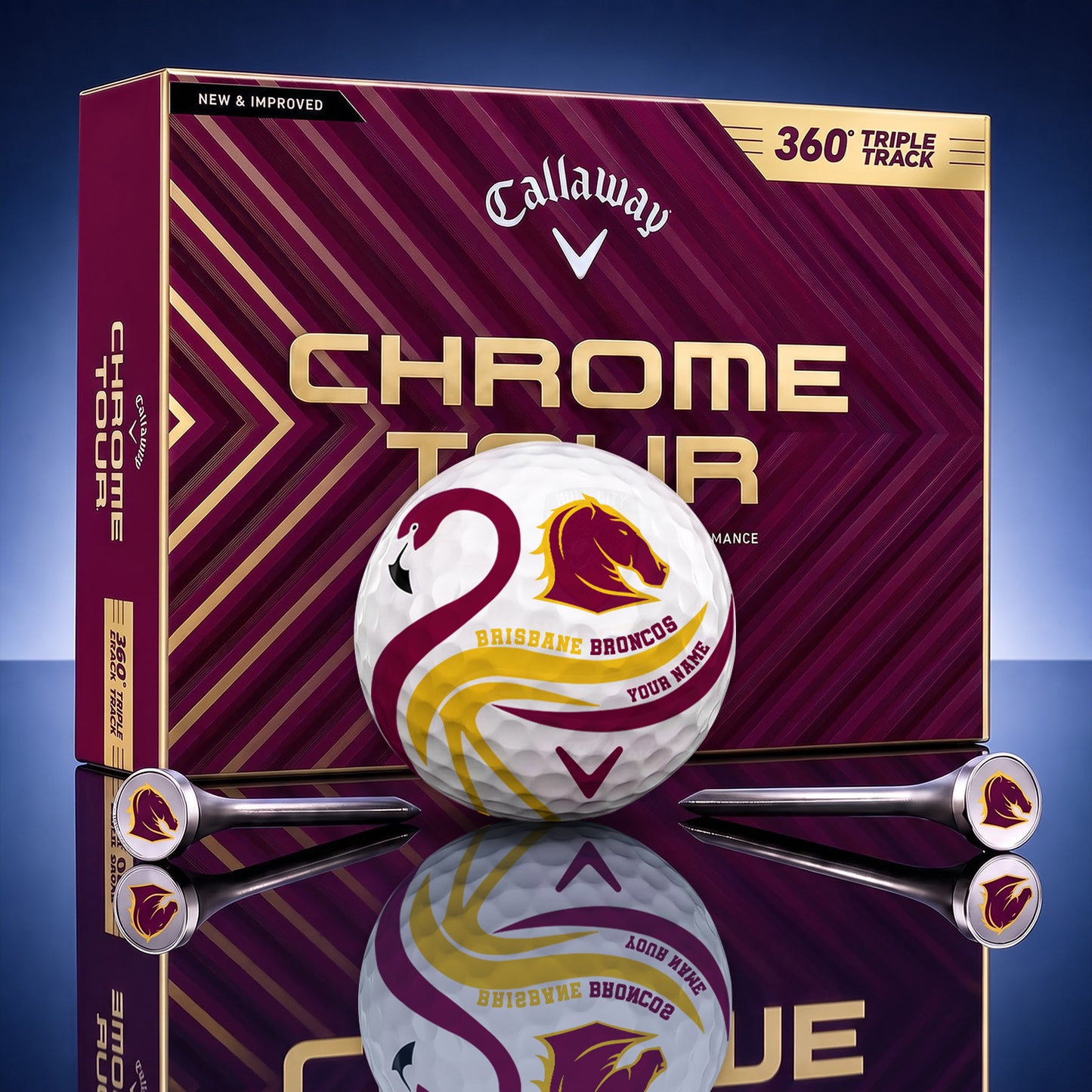 SIGNATURE NRL X BB LUXURY FLAMINGO PERSONALIZED GOLF BALL TOURNAMENT LIMITED EDITION