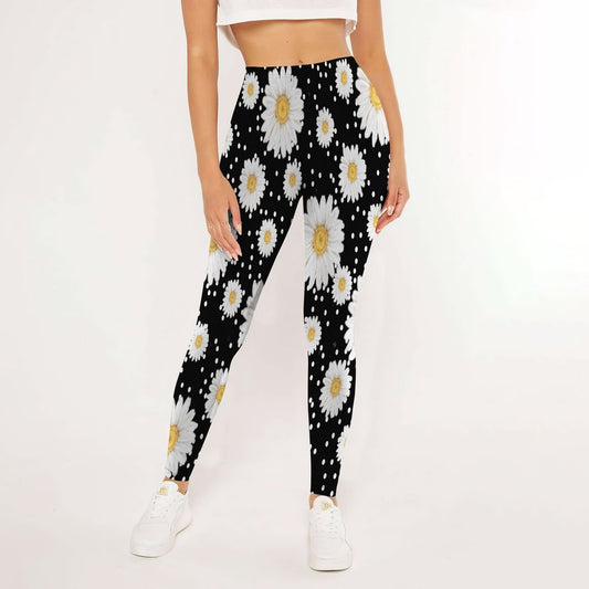 Daisy Pattern Print Design Leggings | Yoga Pants For Women | Spanx Leggings | Leggings For Women