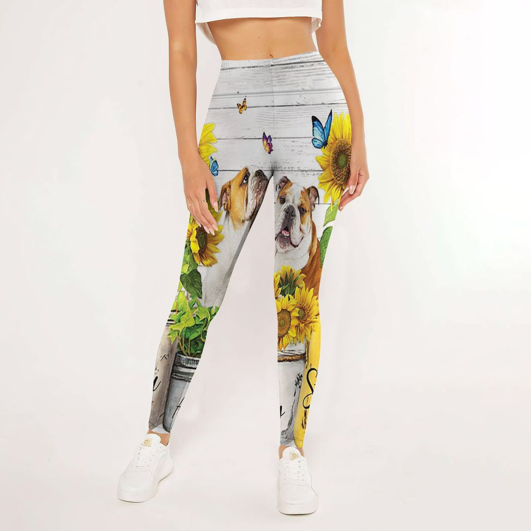 English Bulldog You Are My Sunshine Leggings | Yoga Pants For Women | Spanx Leggings | Leggings For Women