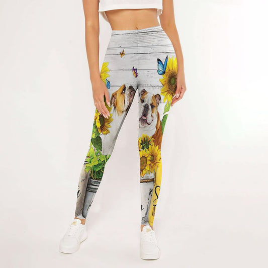 English Bulldog You Are My Sunshine Leggings | Yoga Pants For Women | Spanx Leggings | Leggings For Women