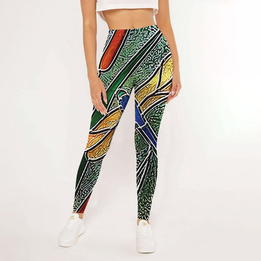 Dragonfly Glass Colorful Leggings | Yoga Pants For Women | Spanx Leggings | Leggings For Women
