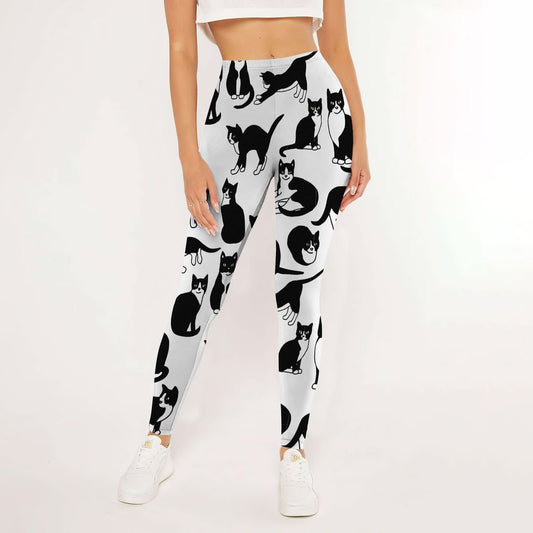 Cat Tuxedo  Leggings | Yoga Pants For Women | Spanx Leggings | Leggings For Women