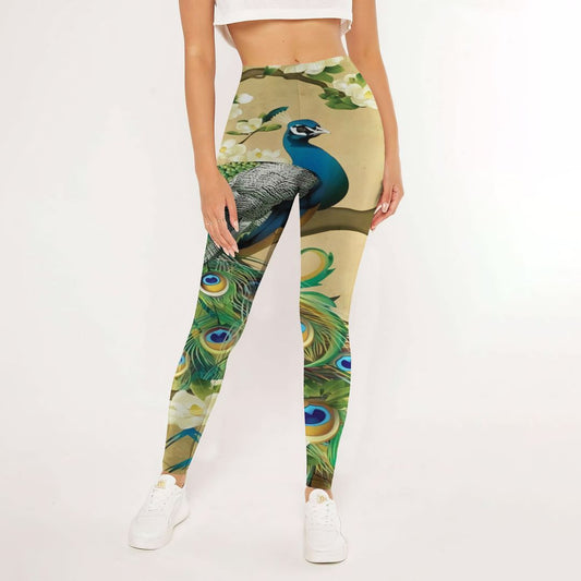 Peacock Leggings | Yoga Pants For Women | Spanx Leggings | Leggings For Women
