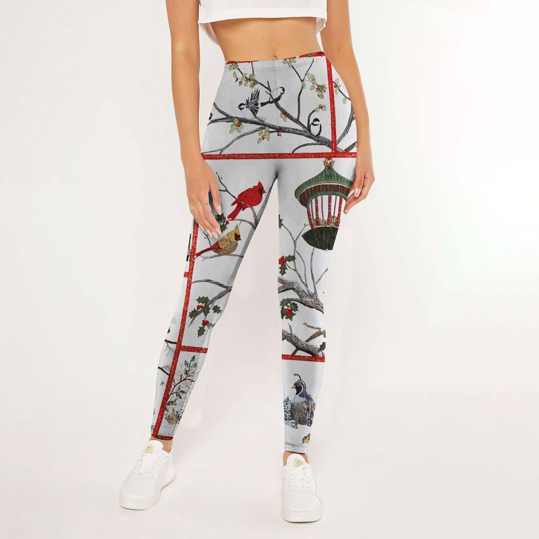 Audubon Christmas Leggings | Yoga Pants For Women | Spanx Leggings | Leggings For Women