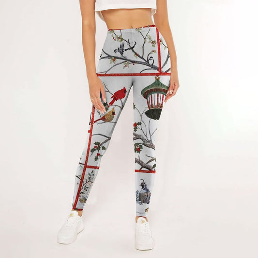 Audubon Christmas Leggings | Yoga Pants For Women | Spanx Leggings | Leggings For Women