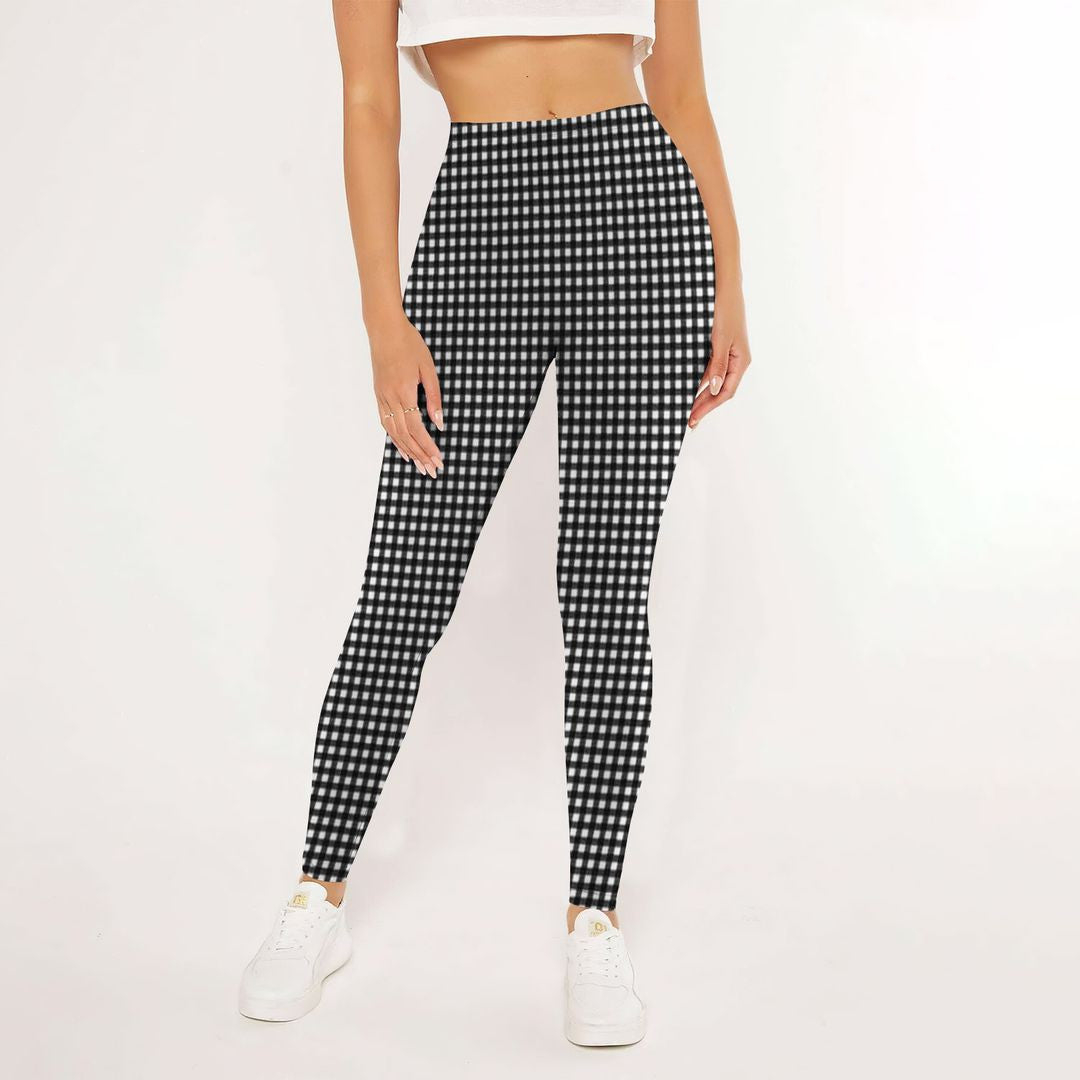 Houndstooth Black White Leggings | Yoga Pants For Women | Spanx Leggings | Leggings For Women
