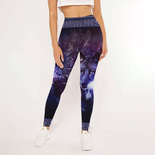 Wolf Raven Celtic Personalized Leggings | Yoga Pants For Women | Spanx Leggings | Leggings For Women